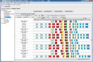 The training schedule cross-referenced with the simulator schedule.